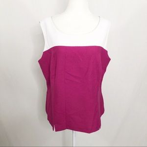 Vintage Brownstone Studio Sleeveless Tank Top, Size 16, Pink White